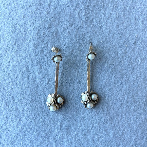 Vintage Israel 925 Drop Earrings - Picture 1 of 2